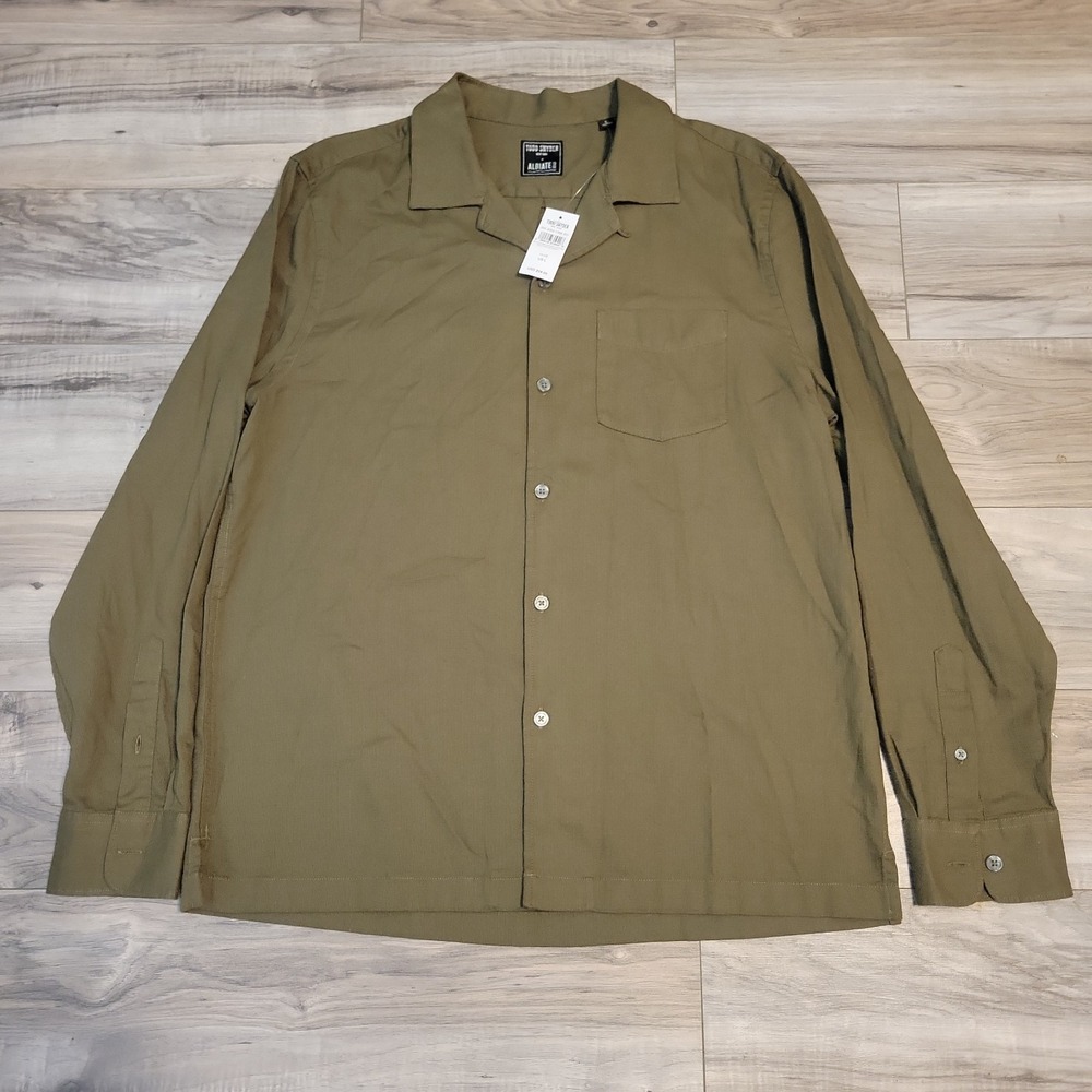 Todd Snyder Albiate 1830 Shirt Mens Large Olive Green L/S Button Up NEW $228
